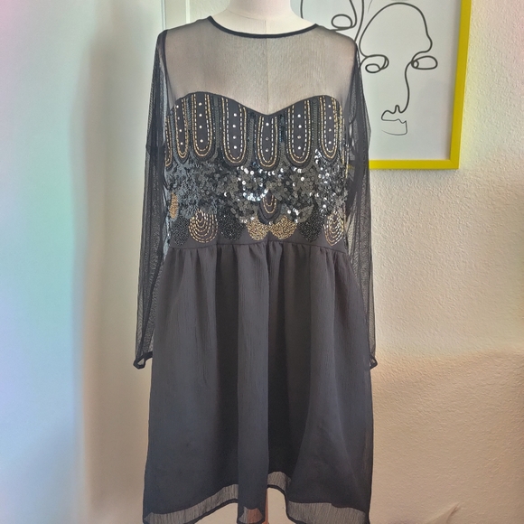 β¨π€ ASOS Curve Babydoll Sequin Dress β¨π€ - Picture 1 of 11